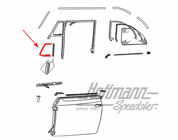 Vent-window seal, 10.52-7.64, right                                                                 