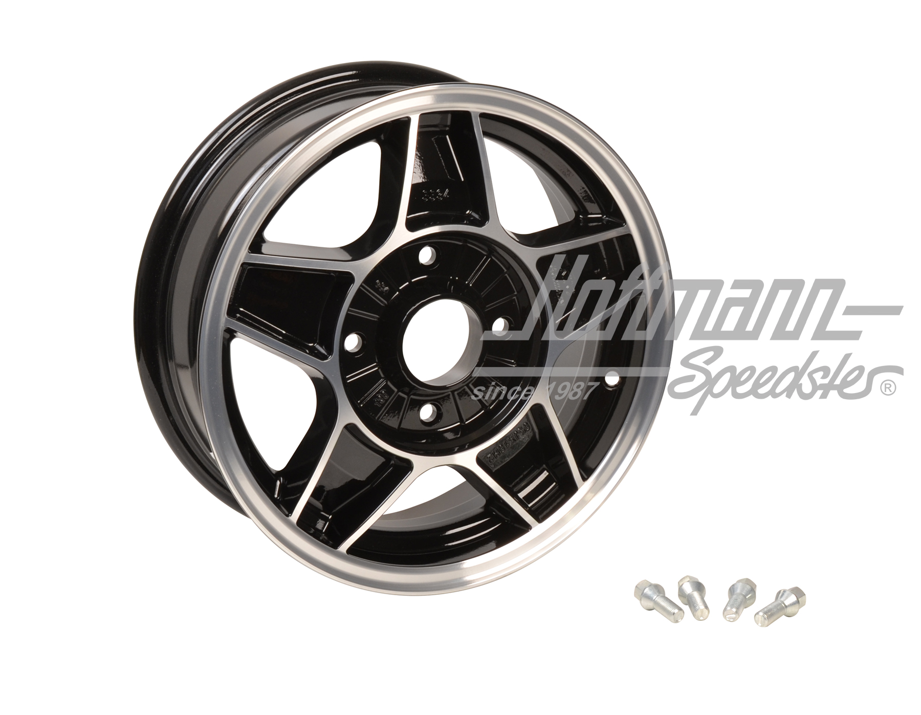 KTC classic wheel, 5.5x15 ET/offset34, black/polished | KTC 5534 | 070-6015