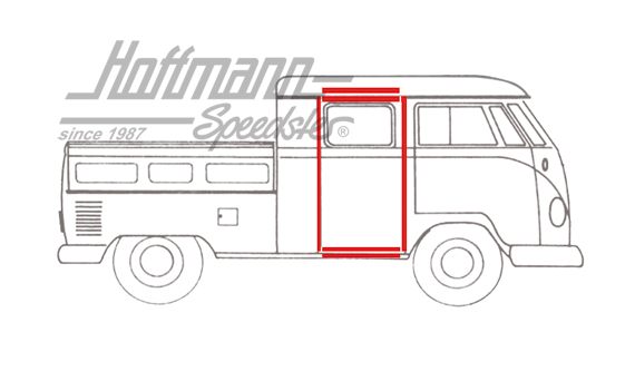 Door seal, double cab, rear, Bus T1, 57-67 | 265 841 823 WW | 089-0210