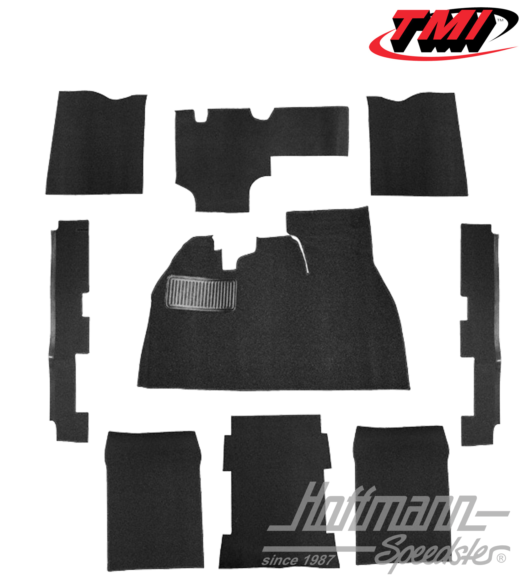 Carpet kit, Sedan, black, 8.72- | 34-F1110-301 | 020-5308