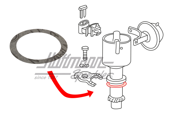 Gasket, distributor, 1.5-1.8 | 056 905 261 | 190-1320