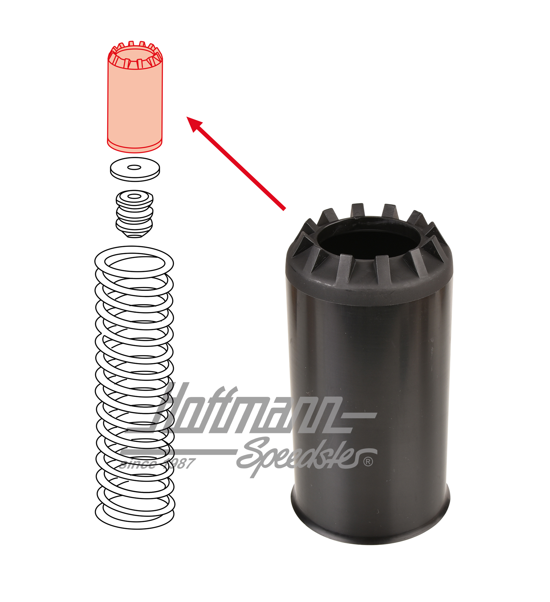 Bellows, shock absorber, rear, 89-90                                                                