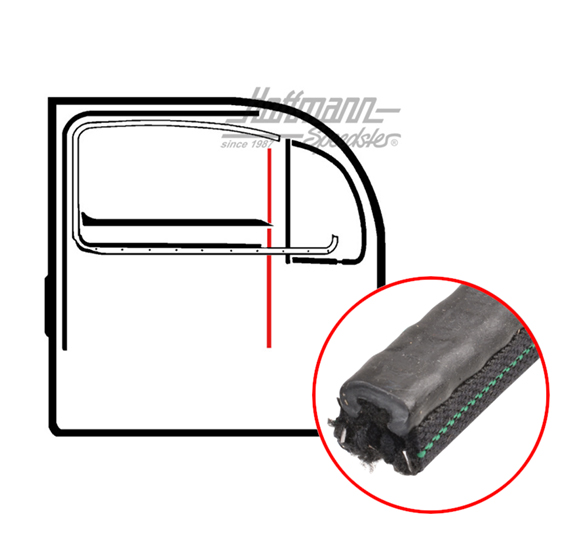 Guide profile, vent wing, 8.64- | 311 837 433 A | 020-5228