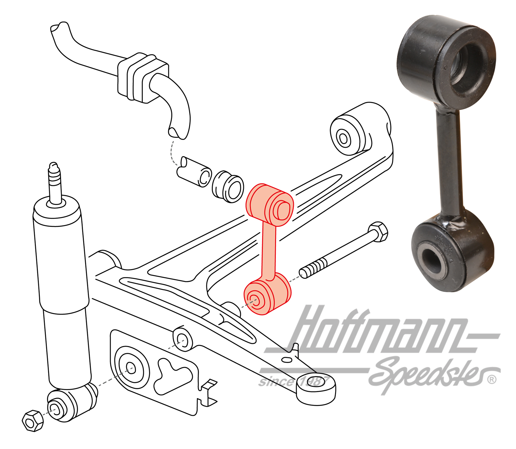 Coupling rod, stabilizer, front, 23mm | 7D0 411 049 | 404-0567