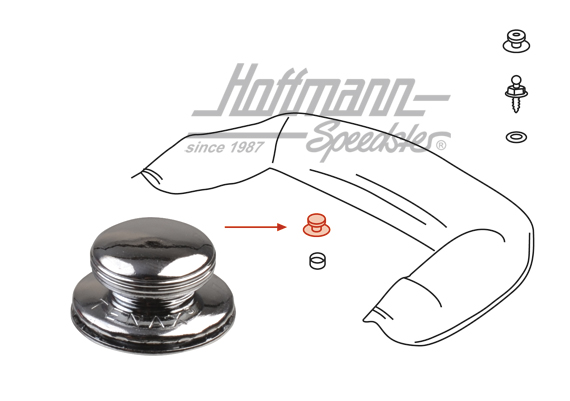 Tenax button head, 356, chromed                                                                     