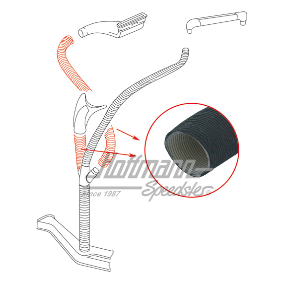 Heater hose, cardboard, ø 32 mm | 113 819 723 A | 020-0915-05