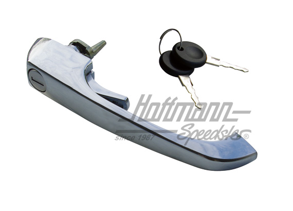 Door handle, Bus T2, lockable, chromed, reproduction | 211 837 205 N | 097-1010