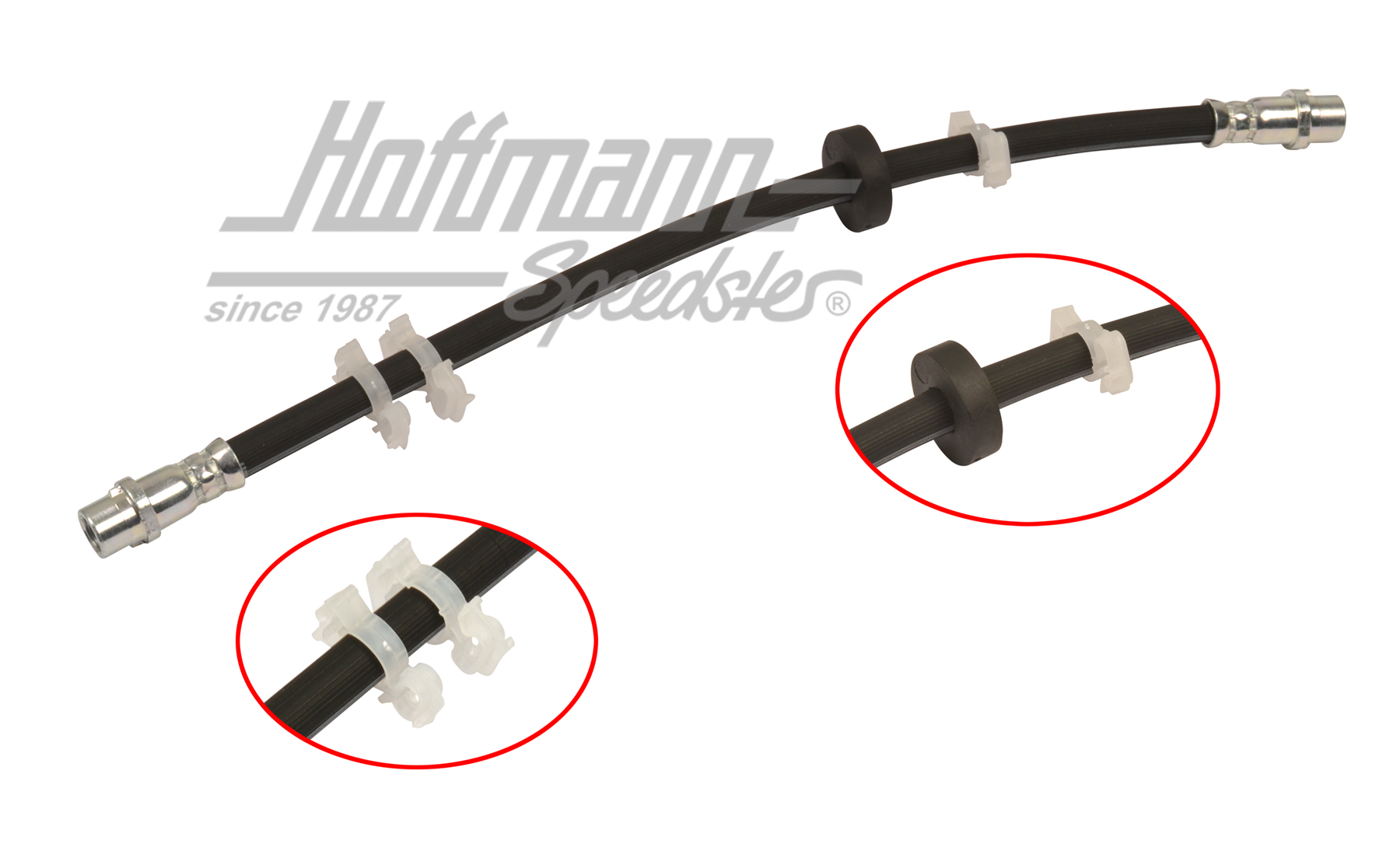 Brake hose, front, 5.97-6.03, 370mm, left | 7D0 611 701 A | 406-1013-01