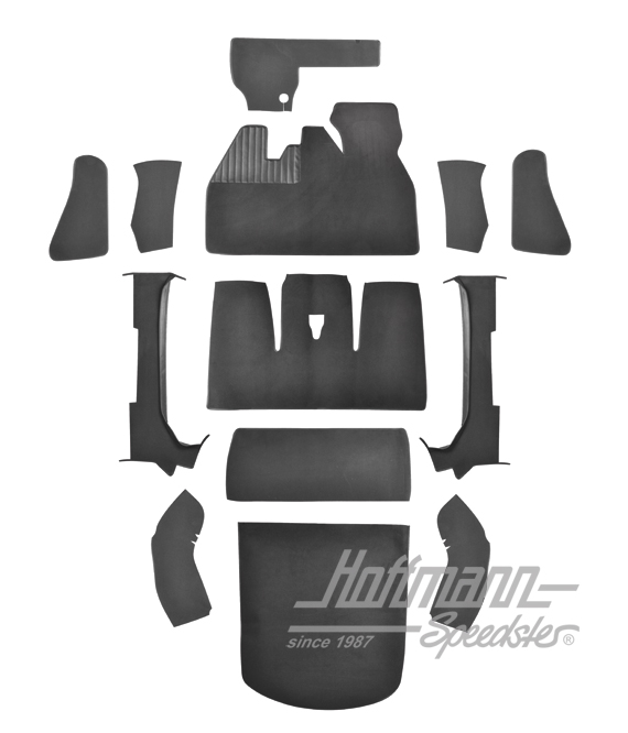 Carpet kit, Beetle Convertible, 1302, grey |  | 026-6023