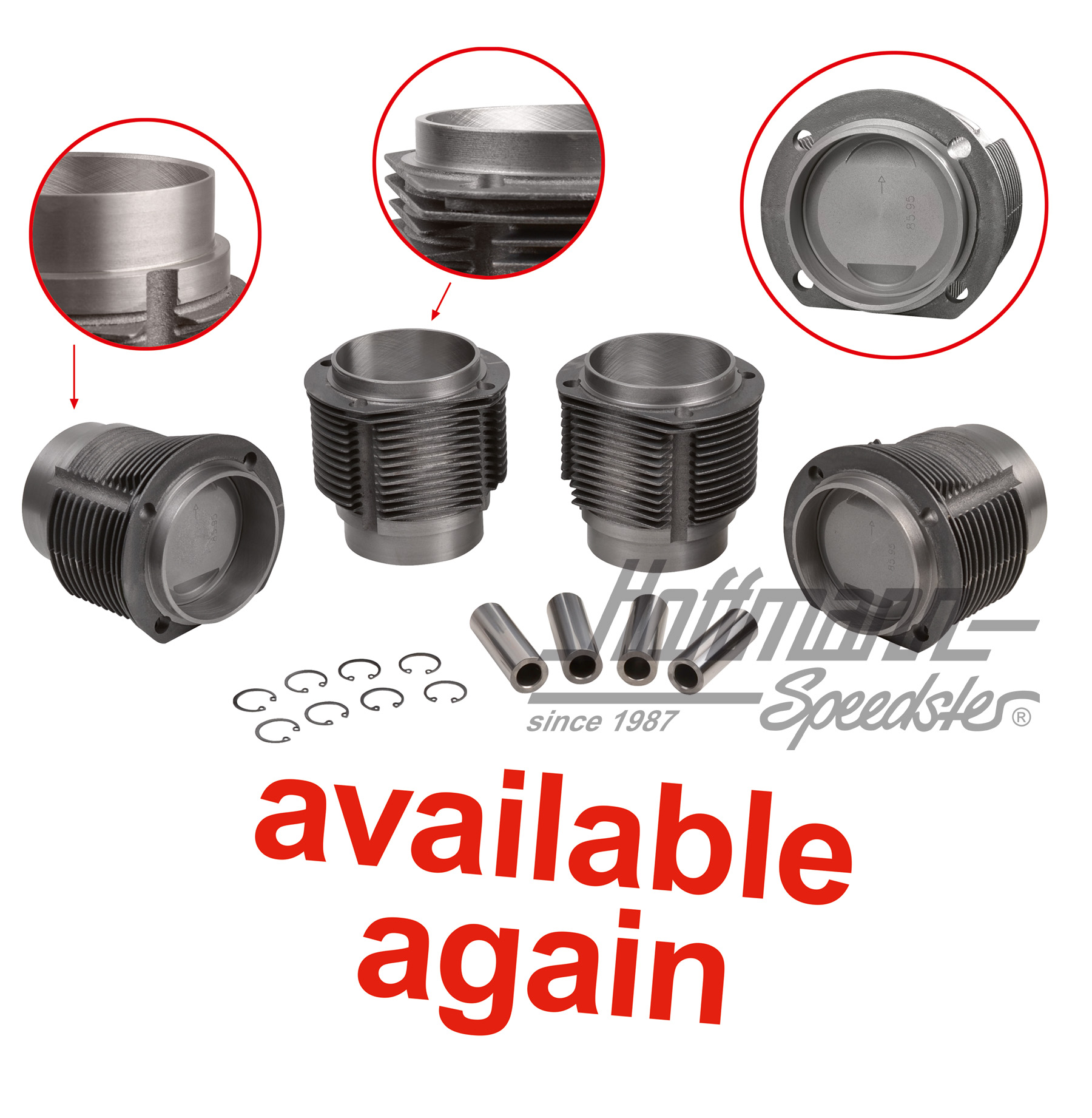 Piston + cylinder set, Porsche 356C/912, 86mm | 008 11 86PS | 505-0657