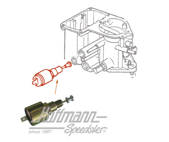 Cutoff valve, 12 V, for 34 PICT carburetor | 049 129 412 C | 020-1341