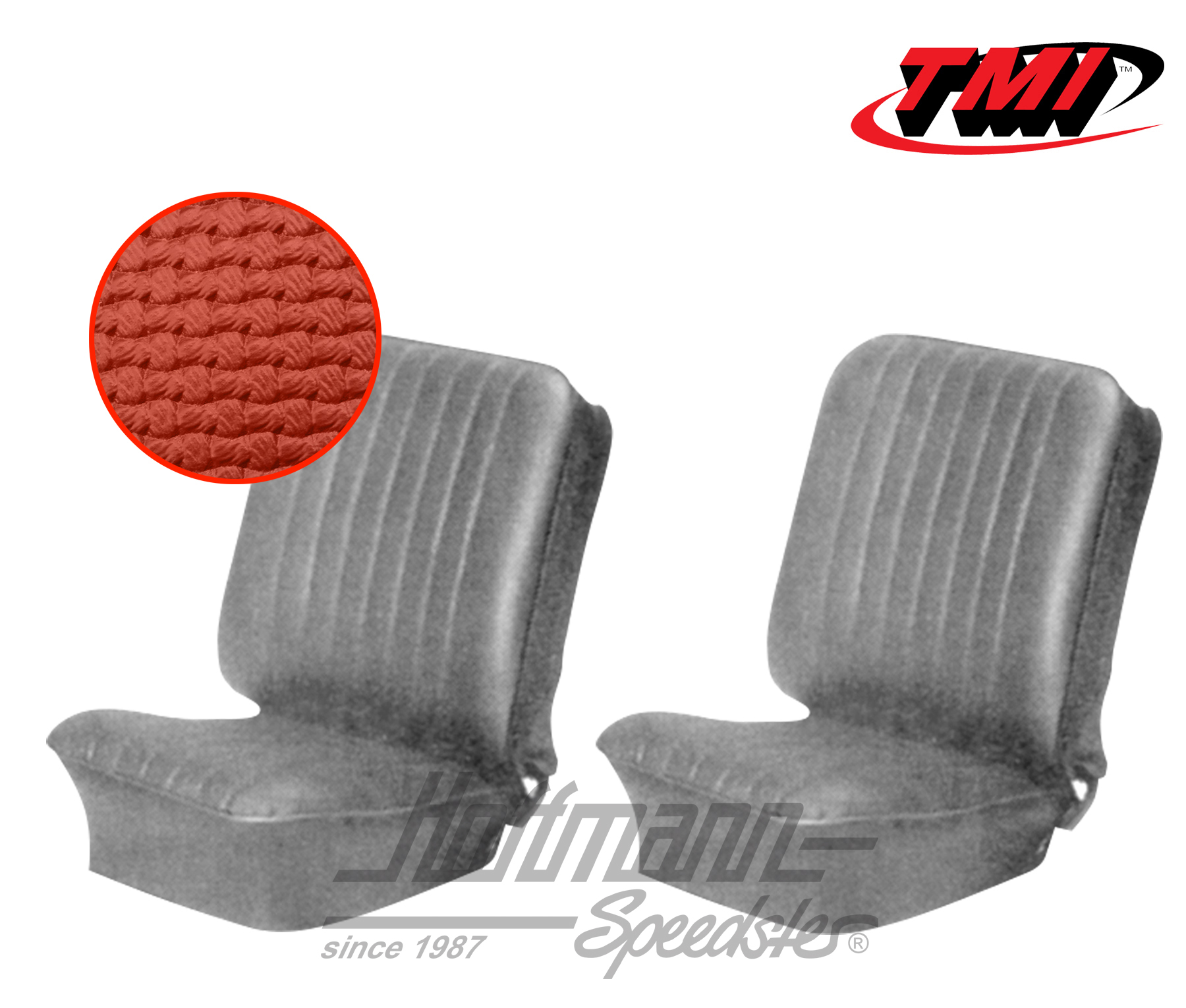 Seat upholstery, Karmann Ghia, front, 55-60, red | 43-1501-07 | 066-0065-10