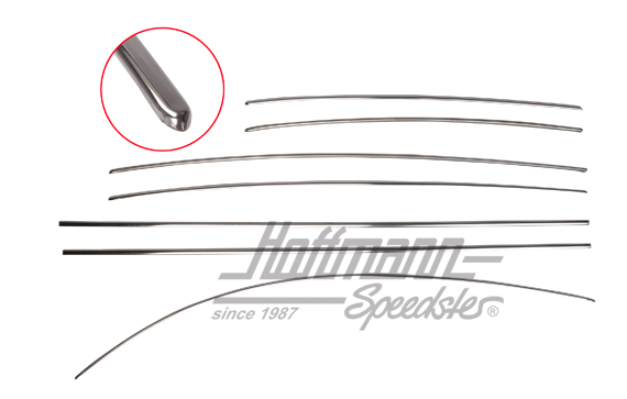 Body moulding set, 7-pieces, 8.67-7.72, stainless steel | 111 898 111 C | 020-2070-20