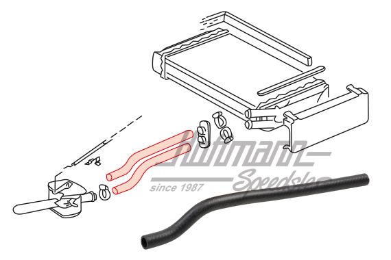 Water hose, heat exchanger, Golf 1                                                                  