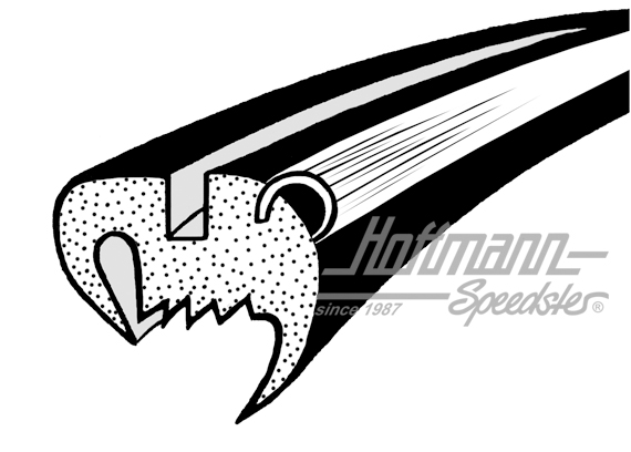 Quarter window seal, with groove for aluminium moulding, left/right, 10.52-7.64 |  | 020-5523