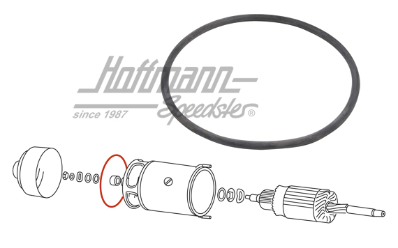 Sealing ring, cap collector end shield, 6V, NOS | 111 911 499 | 020-1297-22