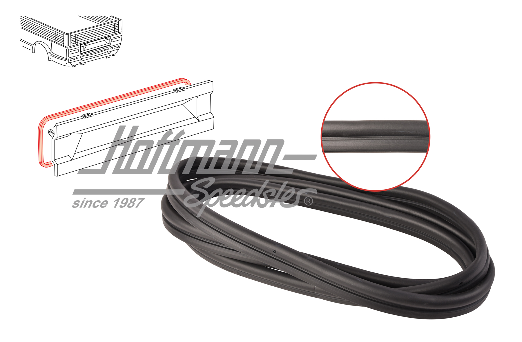 Seal, engine lid, T3 pick-up/double cab, 5.79-8.84 | 245 827 711 A | 350-2002