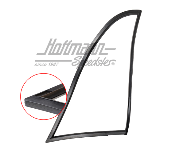 Vent-window seal, Coupé, 76-94, left | 901 542 921 21 | 515-0946-01