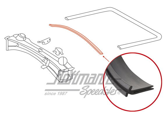 Engine-compartment seal, front, 911, 74-89                                                          