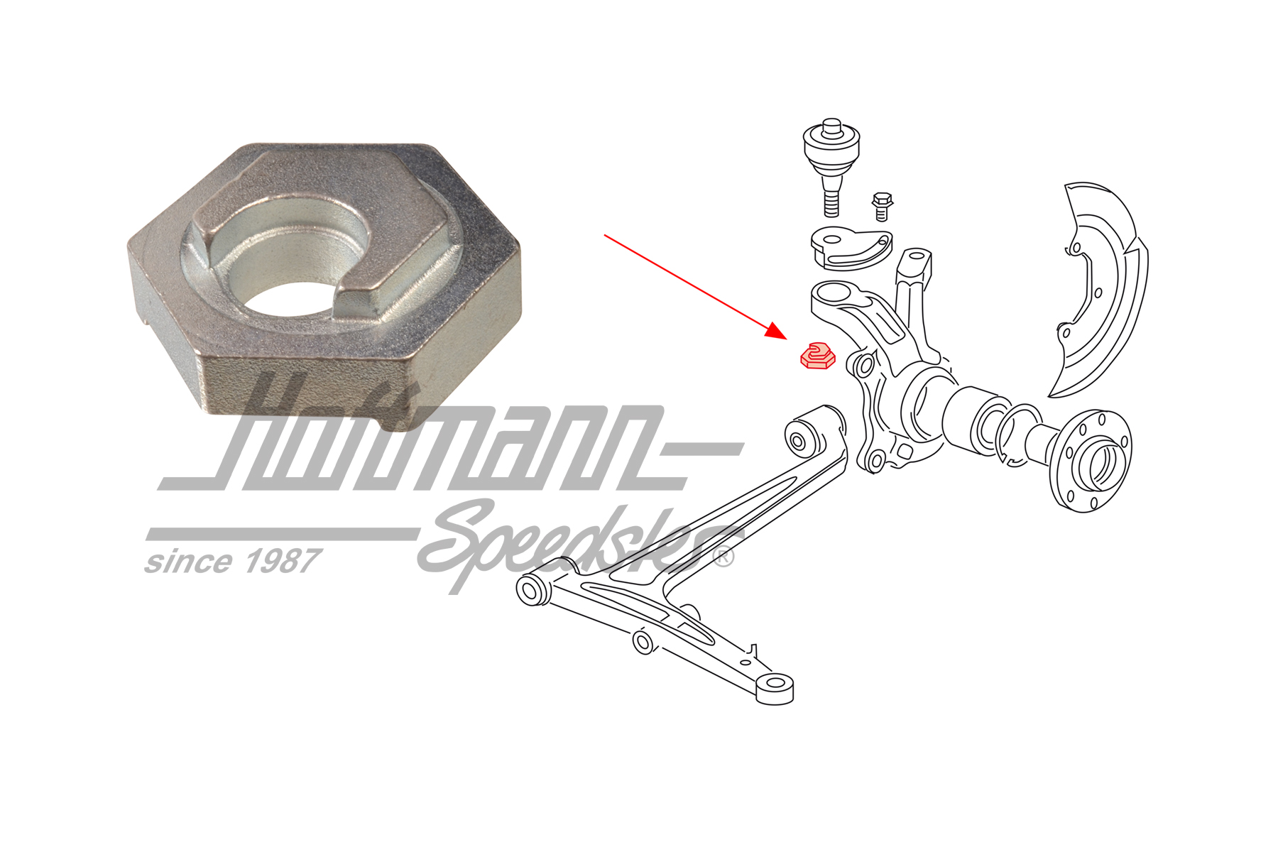 Camber adjuster, steering knuckle, Bus T4 | 701 407 137 | 404-0513