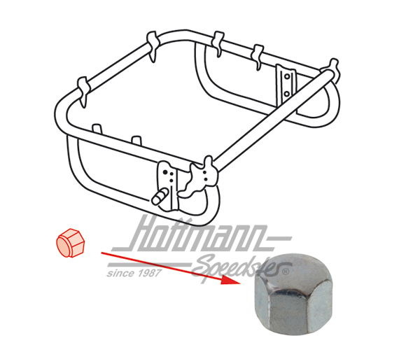 Cap nut (M6), seat frame, lower, -68 | N  011 062 3 | 055-7094-34