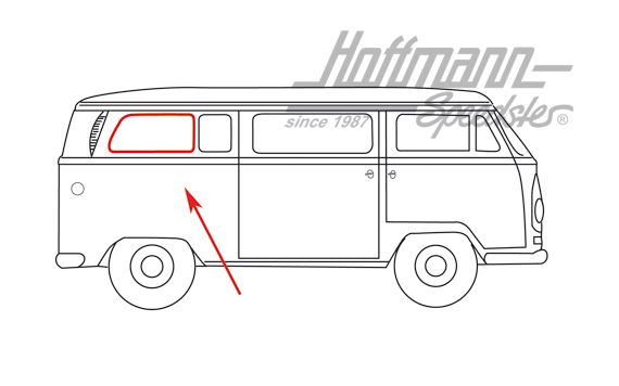 Side window seal, divided, rear, with groove | 221 845 343 A | 090-6113-10