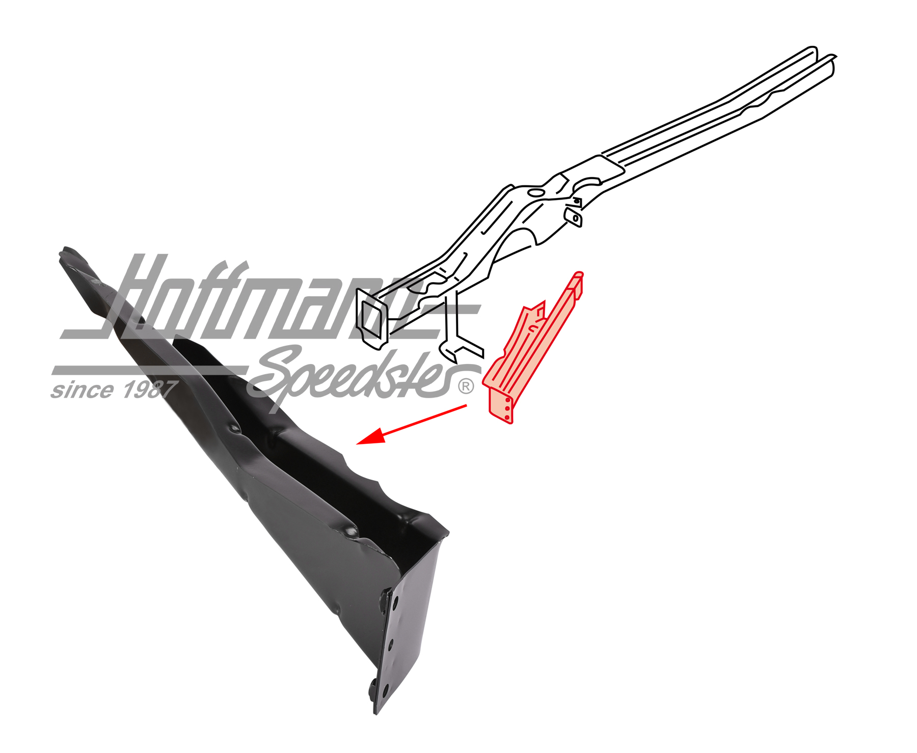 Cross member, front, Bus T4, 9.90-6.03, right | 701 803 706 B | 408-8900-02