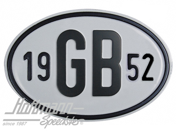 Nationality plate "GB", alu, with year 1952 |  | 020-2404-52