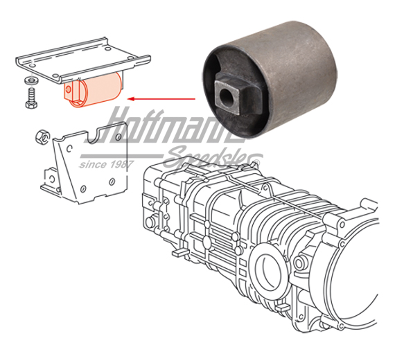 Rubber mount, gearbox mount, Bus T3 | 251 399 205 E | 315-0070