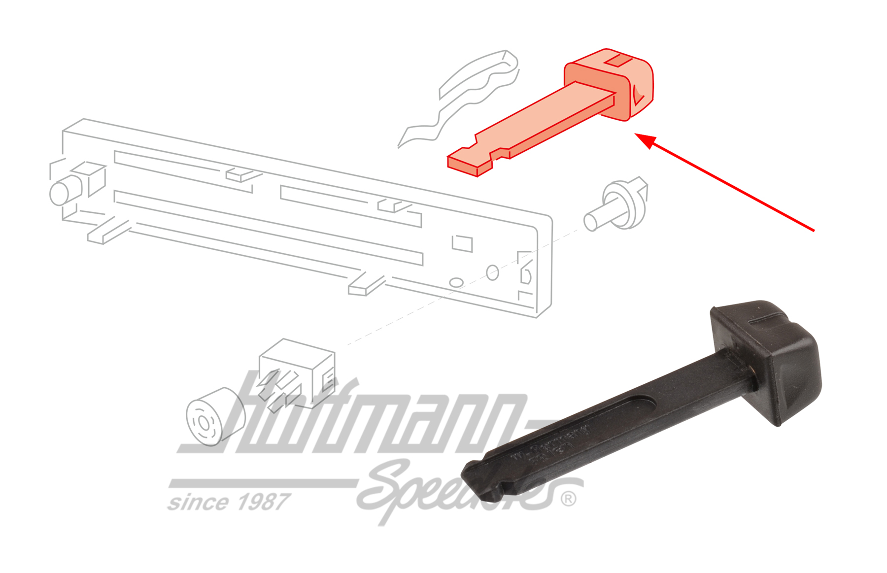 Knob, heater, Golf 1, 8.80- | 321 819 129 C 01C | 180-5873