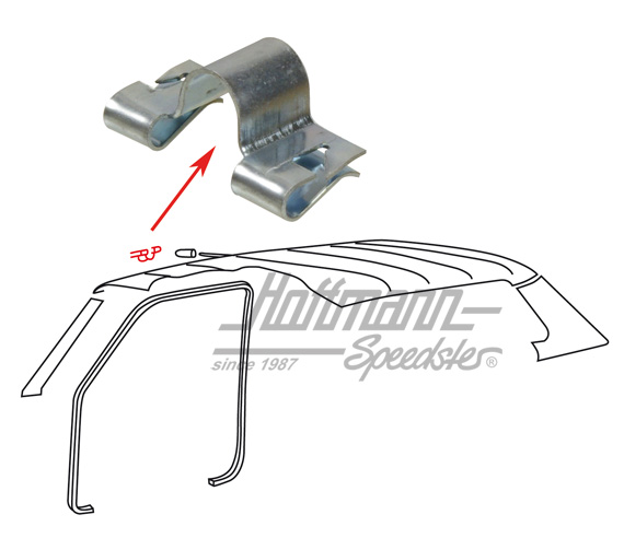Clamp, headliner steel bow, Golf 1/Bus T1 | 171 867 549 | 180-5560-10