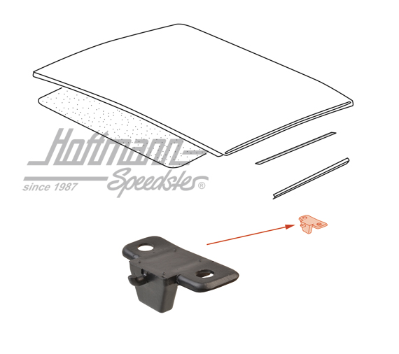 Retainer, Targa top, rear, 914, left/right                                                          