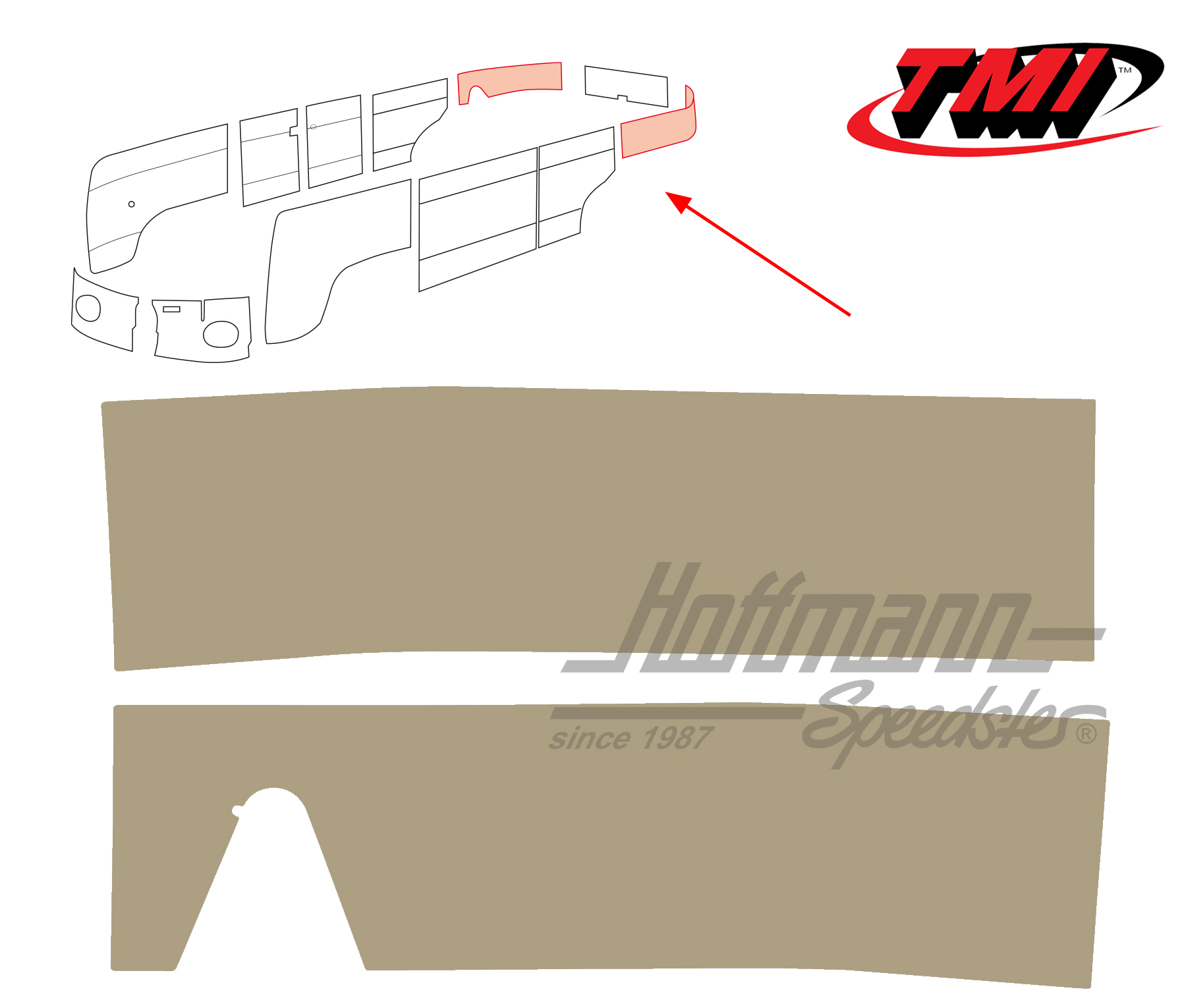 Side panels, rear, 62-67, beige | 10-2142-14 | 098-0584-05