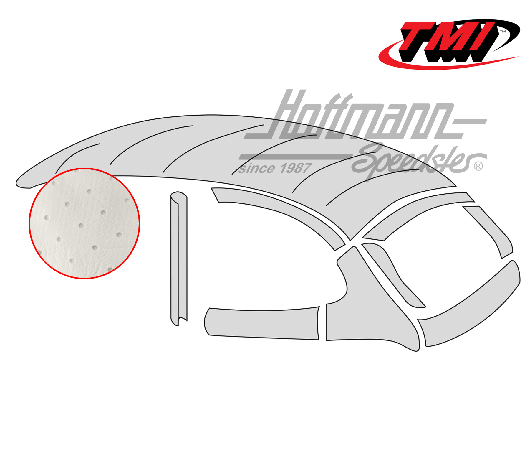 Headliner, original style, perforated, off-white, 8.72-7.79 | 20-1120-44 | 055-7196-10