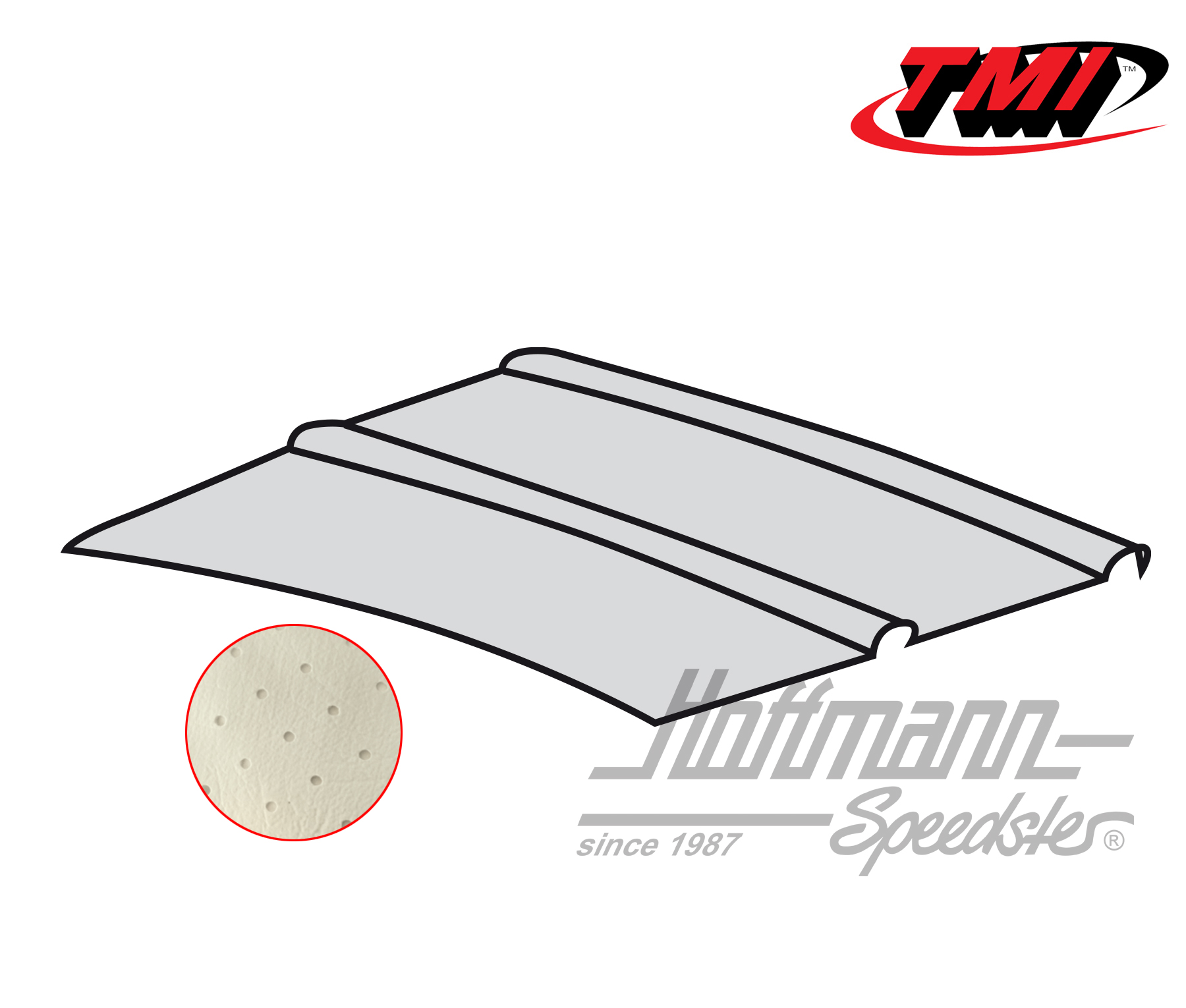 Headliner, Bus T1/T2, drivers cab, 63-, perforated, off-white | 20-2106-44 | 098-0090