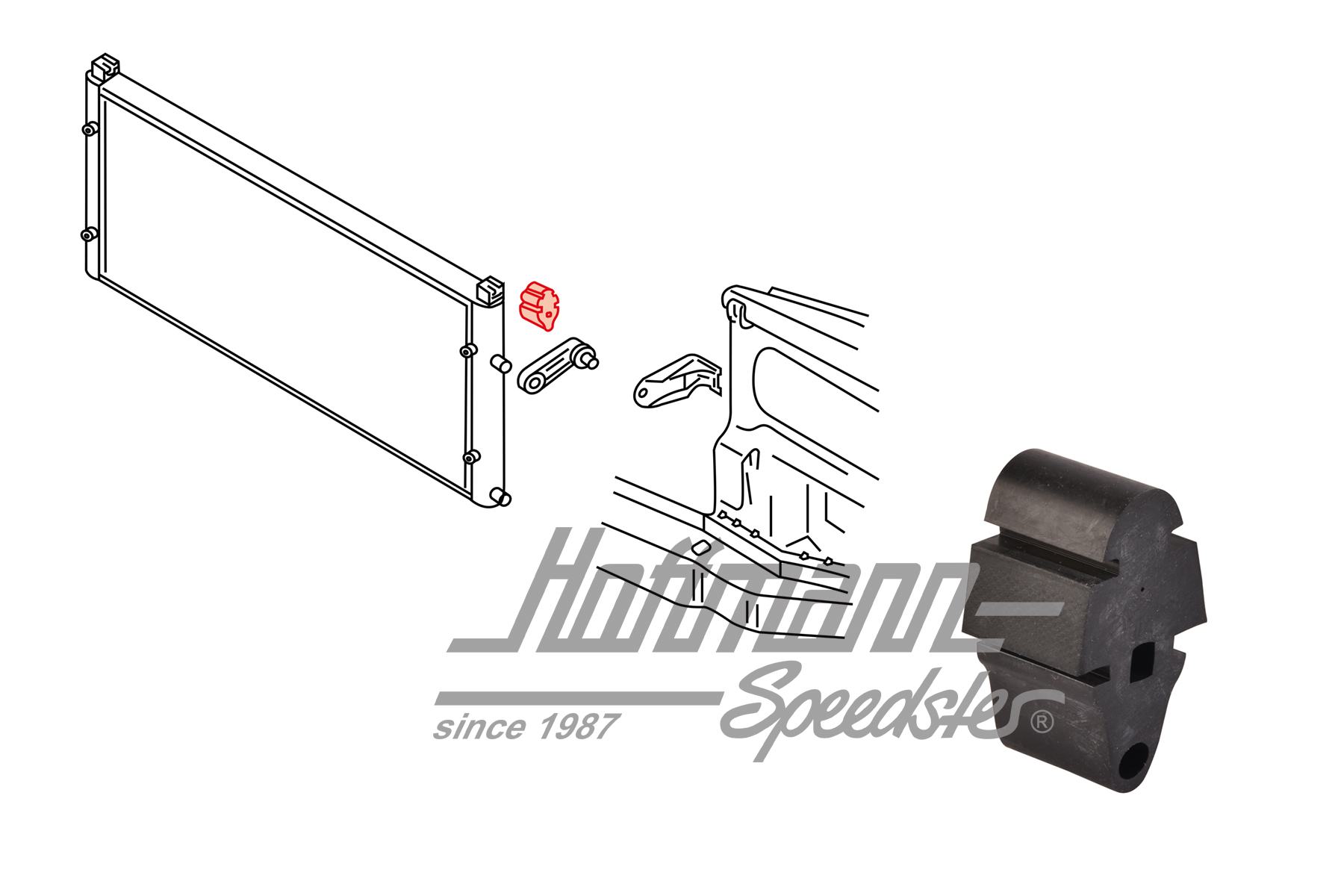 Support, water cooler, Bus T4 | 701 121 275 | 401-1940-07