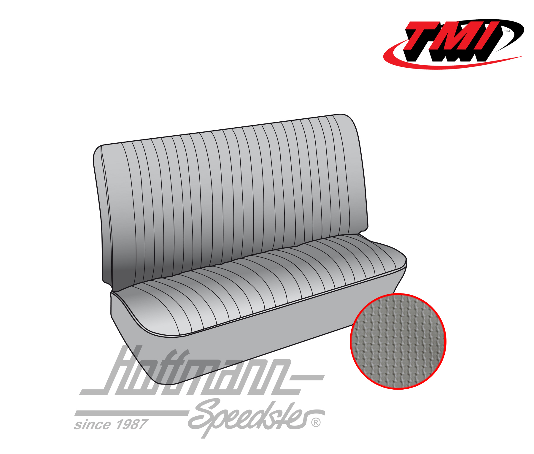Seat upholstery, central bench 3/4, 73-79, grey | 43-2123-06 | 098-0659-35