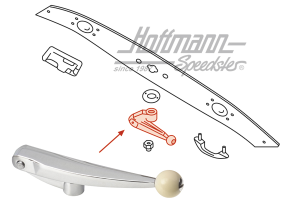 Handle, convertible-top catch, front, -11.68 | 141 871 587 | 060-4027-80