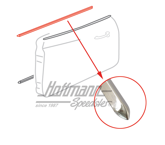 Moulding, door panel, top, 55-66 | 143 853 519 | 066-0028-38