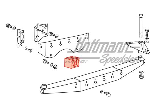 Rubber mount, engine/ gear box, Porsche 912                                                         