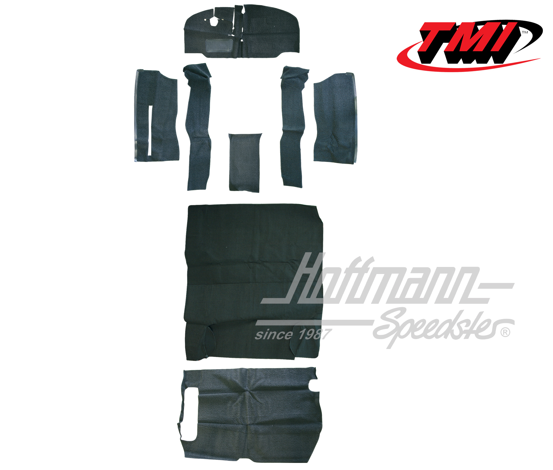 Carpet kit, Bus T2, 8.67-7.72, black | 34-F2105-301 | 098-0016