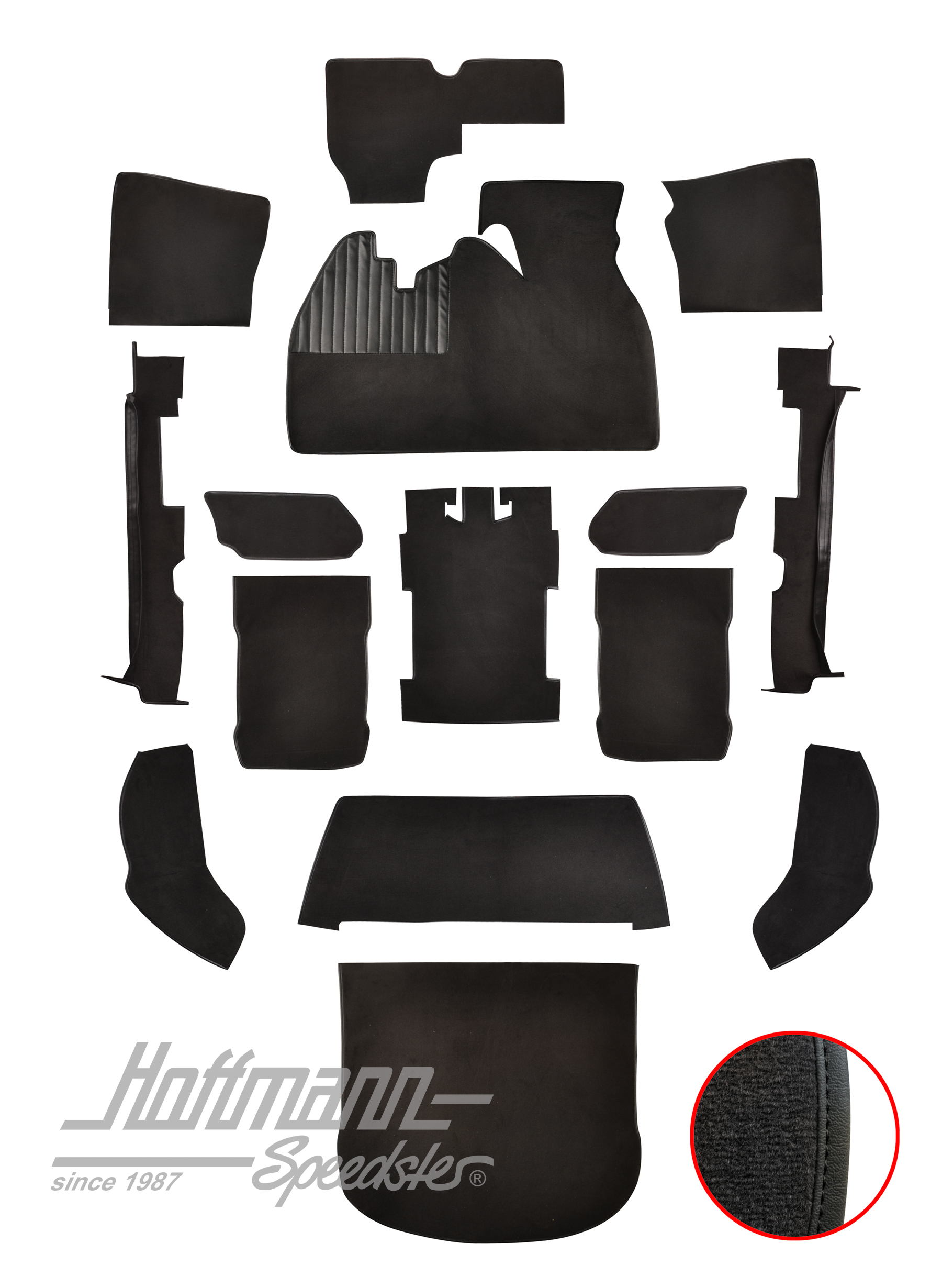 Carpet kit, Beetle Sedan, 1303, black |  | 026-5721