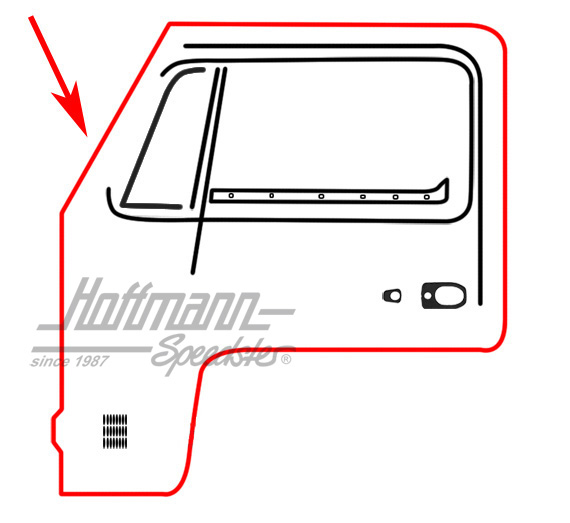 Door seal, Bus T2, 8.67-7.79, left, Reproduction | 211 831 721 D | 090-6101-11