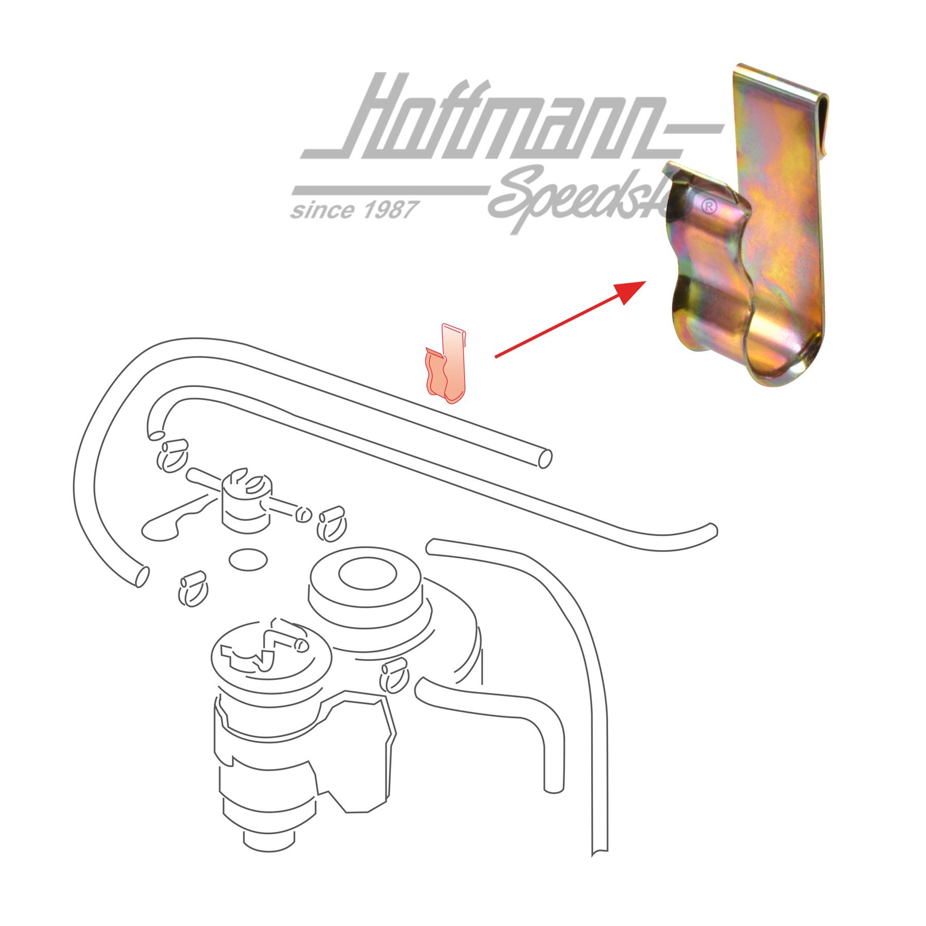 Retainer, fuel line, Golf 2 | 191 201 248 | 202-2100