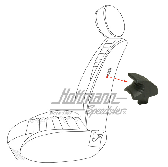 Knob, backrest stop | 113 881 633 E | 055-7080