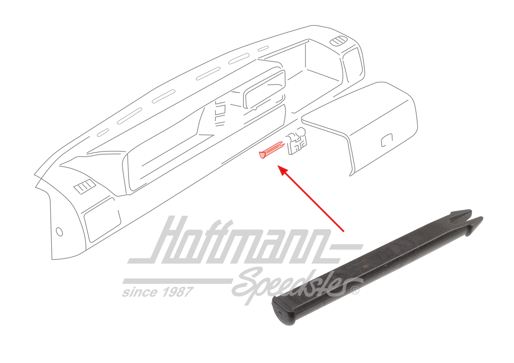 Hinge dowel pin, glove-box | 171 857 149 | 180-5874