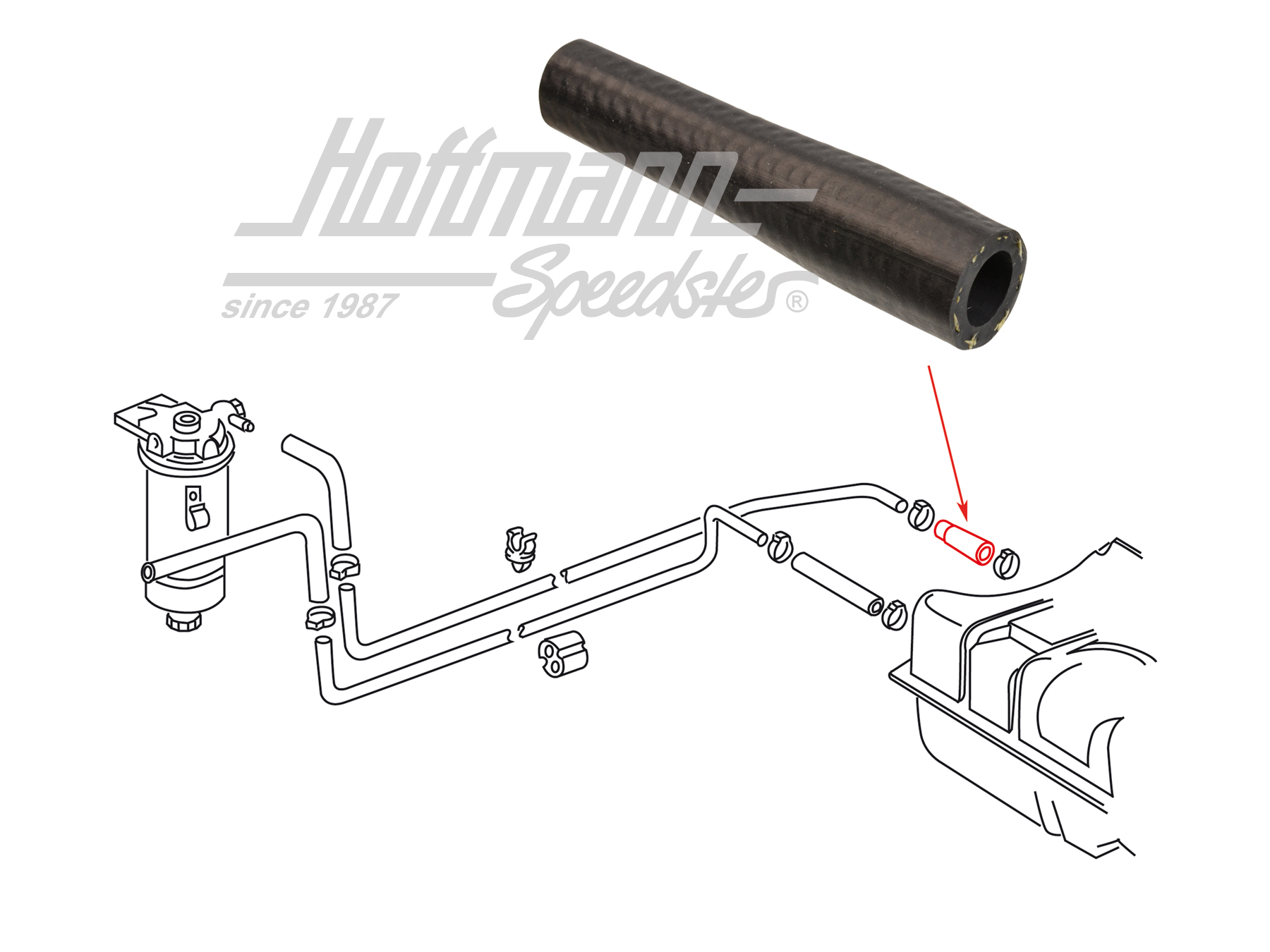 Reducing hose, fuel tank, 7/11mm | 171 201 543 B | 110-2410