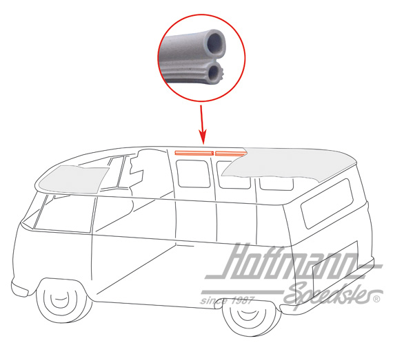 Beading, headliner, Bus T1, 3.61-7.67 | 221 867 573 D | 098-0110