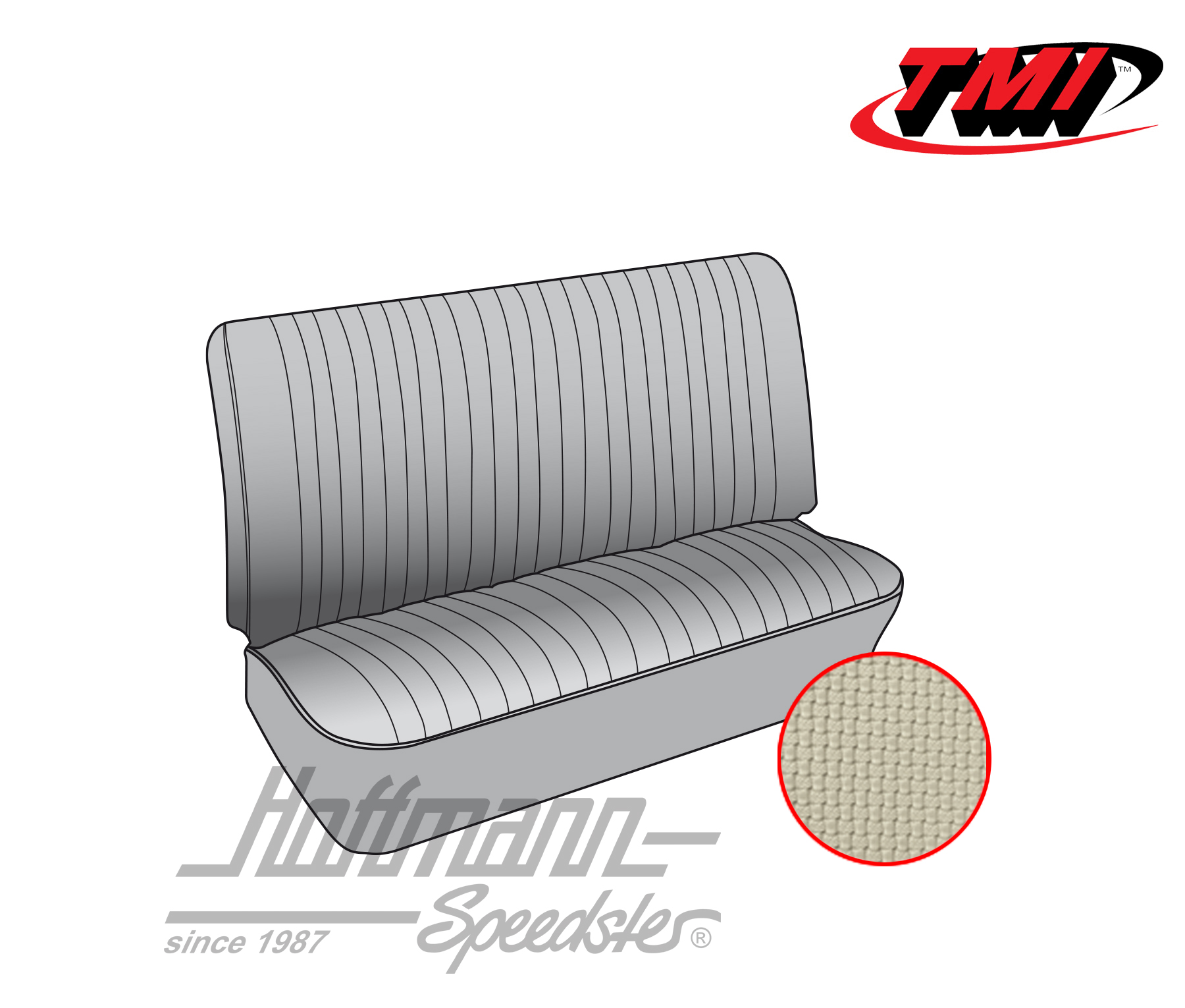 Seat upholstery, central bench 3/4, 67-73, off-white | 43-2120-05 | 098-0657-50