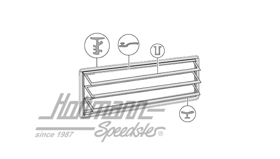 Seal kit, lamella window, Bus T2 | 231 069 413 | 090-6058